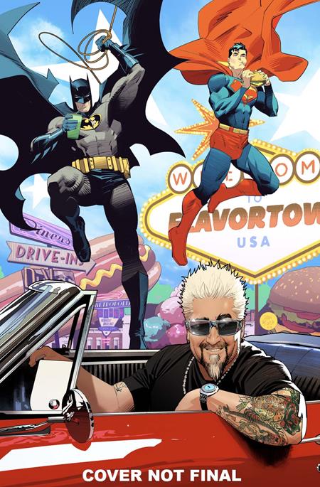 BATMAN SUPERMAN WORLDS FINEST #37 CVR D DAN MORA GUY FIERI CAMEO CARD STOCK VAR - Release Date: 3/19/25