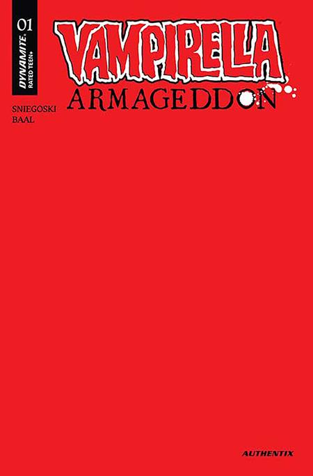 VAMPIRELLA ARMAGEDDON #1 CVR U FOC BONUS RED BLANK AUTHENTIX VAR - 7/23/25 - Release Date: 7/23/25