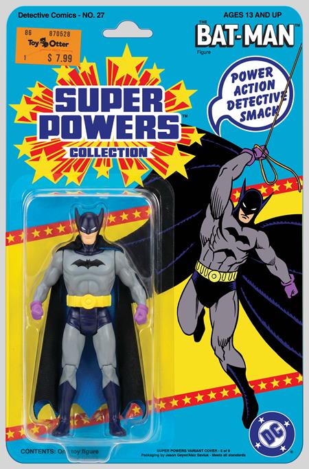 DETECTIVE COMICS #27 FACSIMILE EDITION CVR B JASON GEYER & ALEX SAVIUK FIRST APPEARANCE BATMAN SUPER POWERS ACTION FIGURE CARD STOCK VAR (2026) ISBN: 76194139495400121 - FOC DATE: 7/12/26 - Release Date: 8/5/26