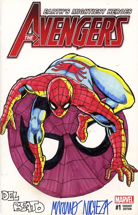 DF MARVEL COMICS COMMISSIONED COVER ART SIGNED AND REMARKED BY MARIANO NICIEZA AND JOE DELBEATO WITH A SPIDER-MAN SKETCH ISBN: 725130367150 - FOC DATE: 7/5/26 - Release Date: 8/26/26