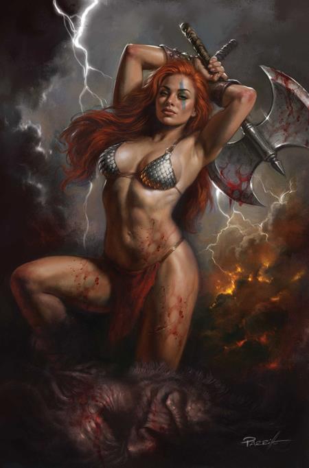 RED SONJA SHE DEVIL WITH A SWORD #4 CVR F LUCIO PARRILLO METAL PREMIUM VAR ISBN: 72513036484504061 - FOC DATE: 7/12/26 - Release Date: 8/19/26