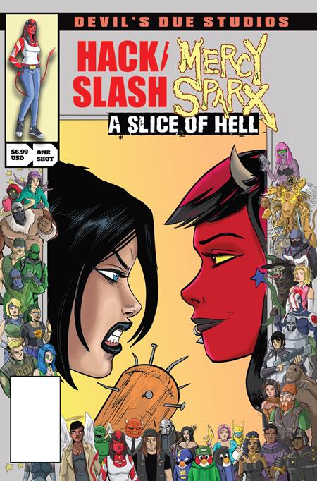 DEVILS DUE PRESENTS HACK SLASH MERCY SPARX #1 (ONE SHOT) CVR B TIM SEELEY JOSH BLAYLOCK HOMAGE VAR (MR) ISBN: 68267062724600121 - FOC DATE: 6/28/26 - Release Date: 8/5/26