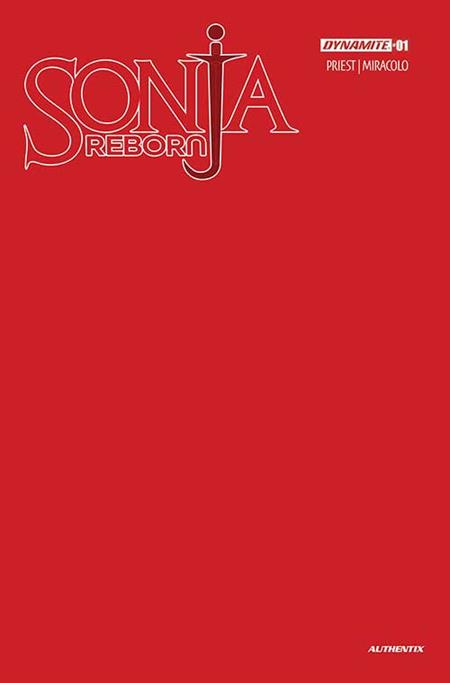 SONJA REBORN #1 CVR U FOC BONUS RED BLANK AUTHENTIX VAR - 8/27/25 - Release Date: 8/27/25