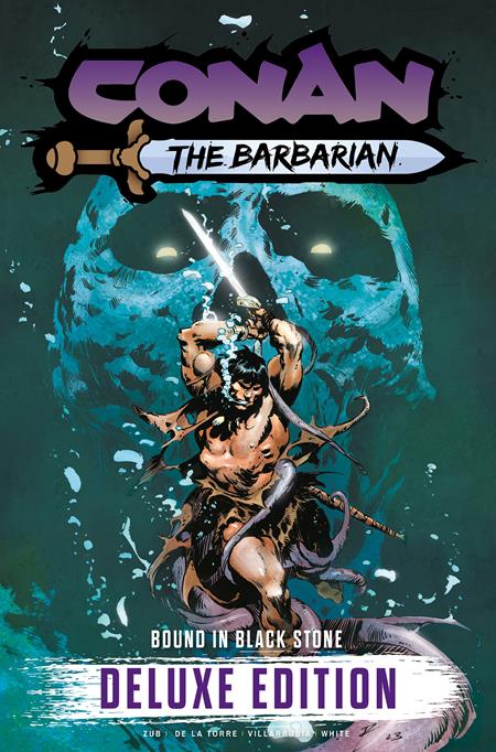 CONAN THE BARBARIAN BOUND IN BLACK STONE DELUXE EDITION HC VOL 01 DIRECT MARKET EDITION ROBERTO DE LA TORRE SKULL CVR (MR) - 9/17/25 - Release Date: 9/17/25