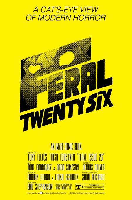 FERAL #26 CVR B TONY FLEECS & TRISH FORSTNER THE SHINING HOMAGE VAR ISBN: 70985303949502621 - FOC DATE: 8/30/26 - Release Date: 9/23/26