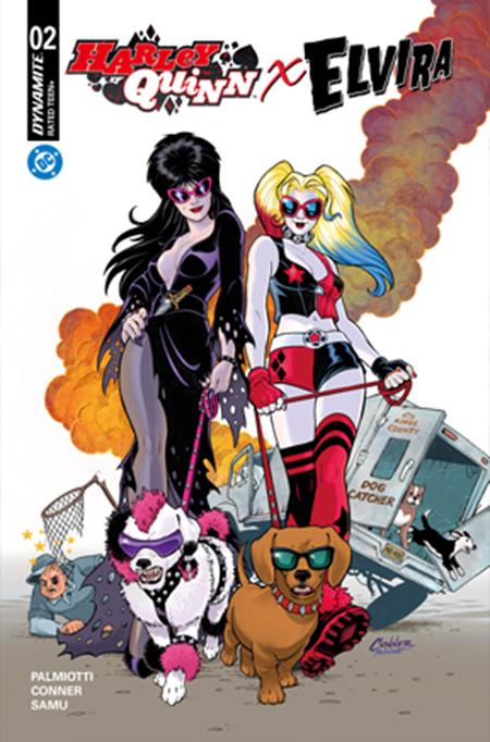 HARLEY QUINN X ELVIRA #2 CVR E AMANDA CONNER DOGS FOIL VAR ISBN: 72513035710602051 - Release Date: 11/19/25