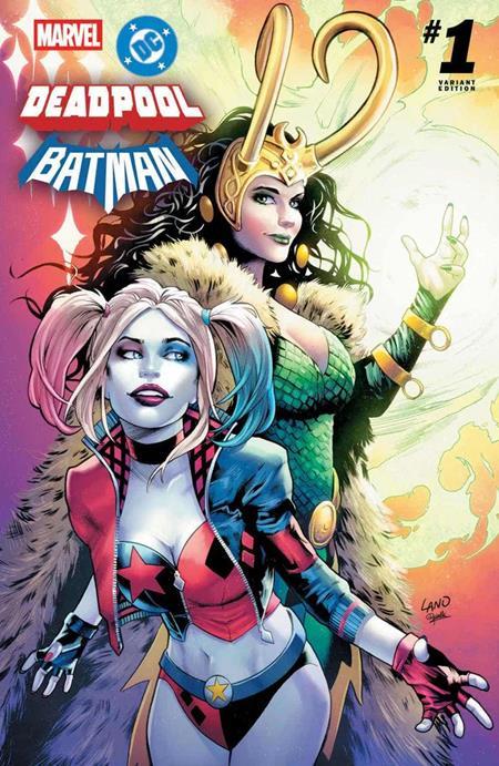 DF MARVEL DC DEADPOOL BATMAN #1 GREG LAND COMICXPOSURE EXCLUSIVE Allocations May Occur ISBN: 72513036270400111 - Release Date: 1/28/26