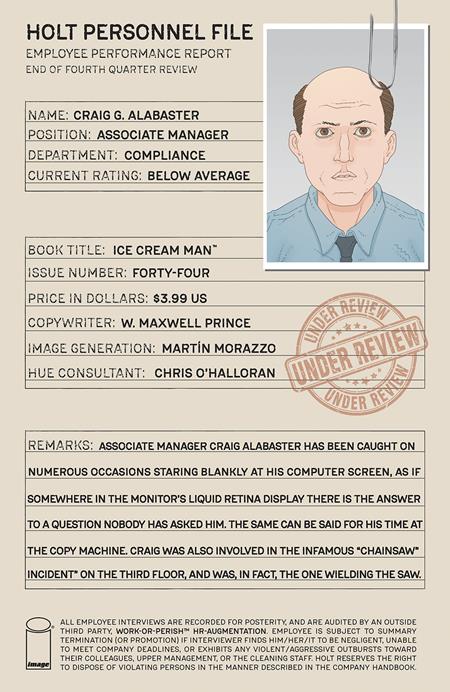 ICE CREAM MAN #44 CVR A MARTIN MORAZZO & CHRIS OHALLORAN (MR) - Release Date: 2/26/25