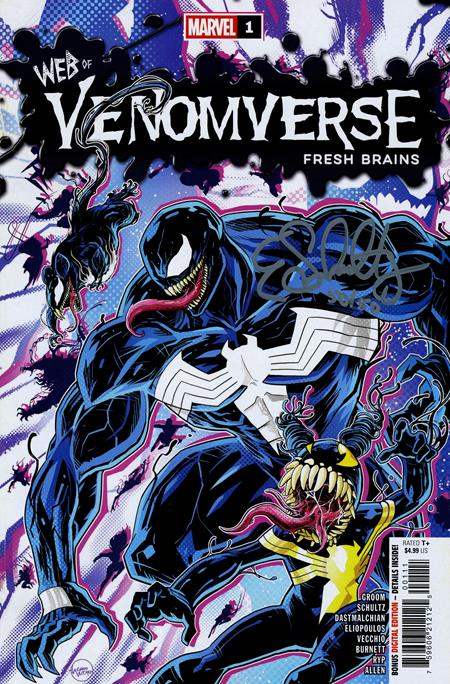 DF WEB OF VENOMVERSE FRESH BRAINS #1 SILVER SIGNATURE SERIES SIGNED BY ERICA SCHULTZ ISBN: 72513036332900111 - Release Date: 2/25/26
