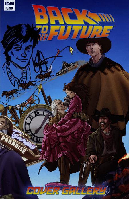 DF BACK TO THE FUTURE COVER GALLERY #1 SIGNED AND REMARKED WITH BTTF CHARACTER HEAD SKETCH ISBN: 72513036340400111 - Release Date: 2/25/26