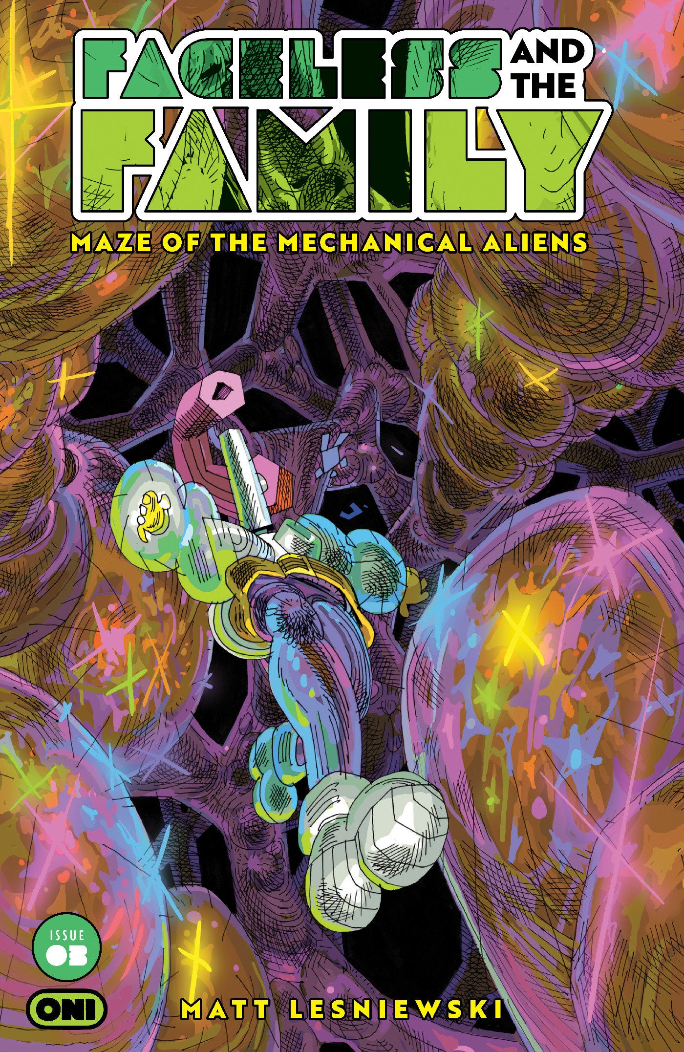 FACELESS AND THE FAMILY MAZE OF THE MECHANICAL ALIENS #3 CVR B EMIL ERNST VAR ISBN: 64985600902900321 - FOC DATE: 8/16/26 - Release Date: 9/16/26