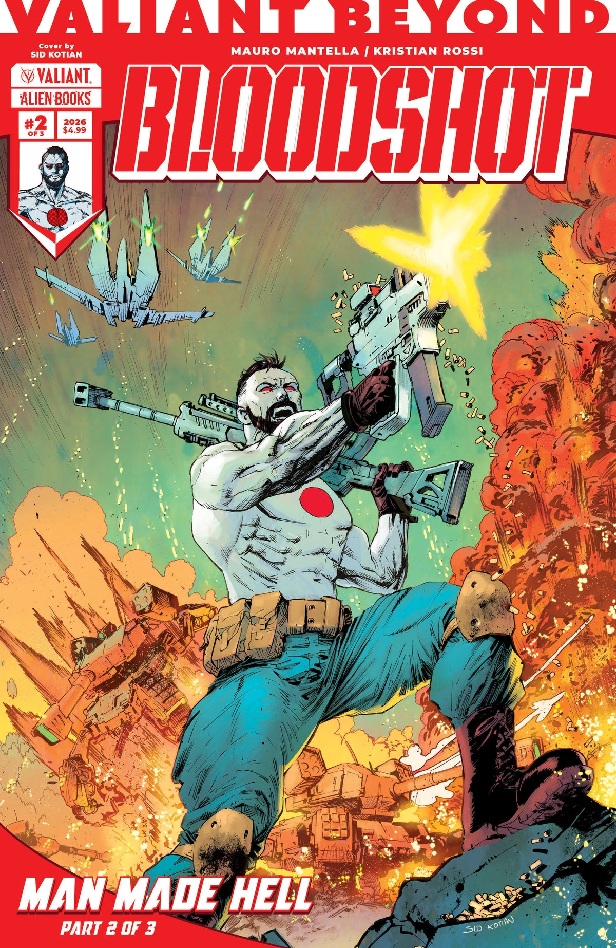 Valiant Beyond: Bloodshot #5--Man Made Hell #2 Variant B (Kotian) ISBN: 73238818114800521 - FOC DATE: 6/28/26 - Release Date: 8/5/26