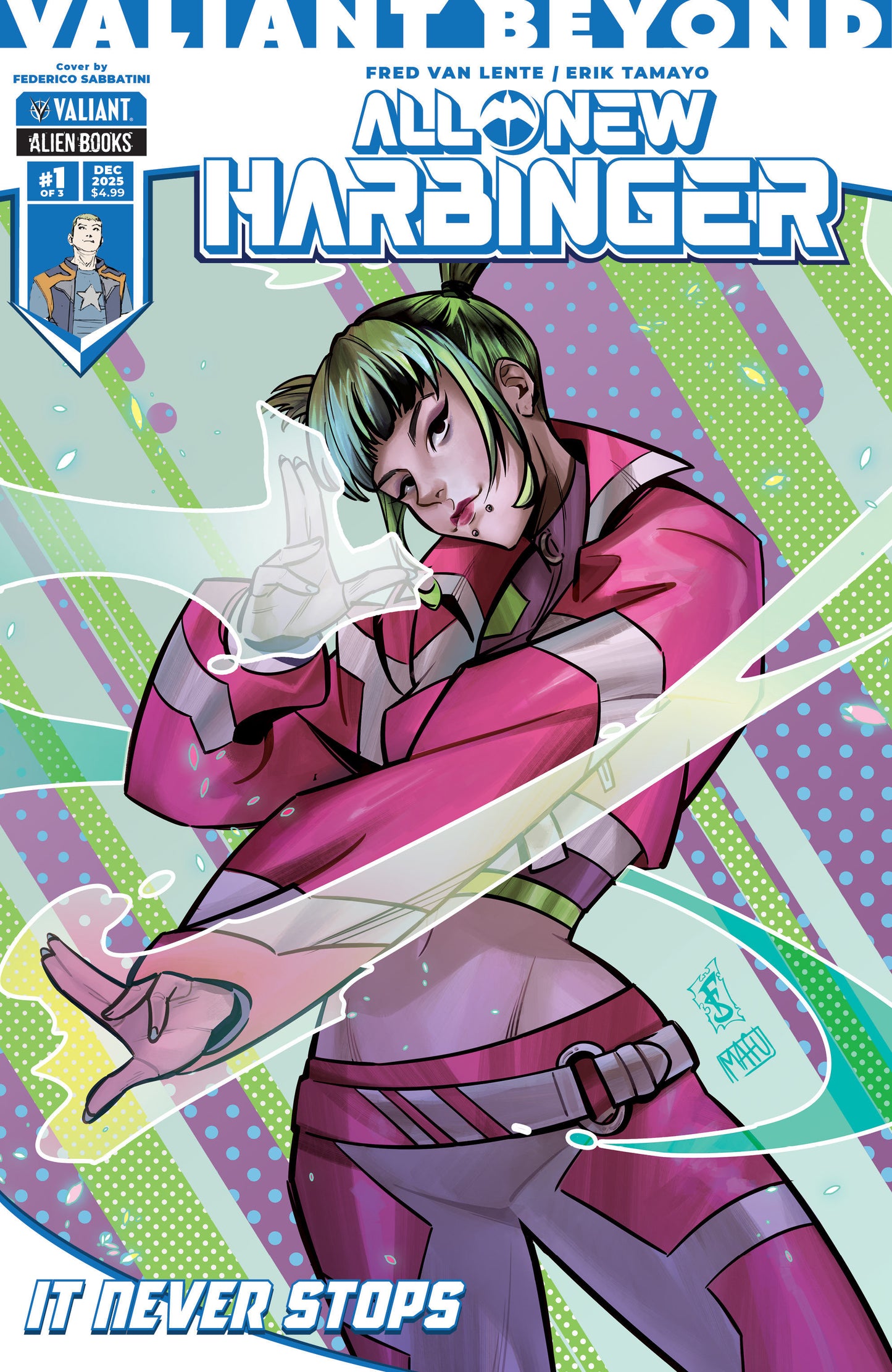 Valiant Beyond: All-New Harbinger #4--It Never Stops #1 Variant B (Sabbatini) ISBN: 73238818204600421 - Release Date: 1/7/26