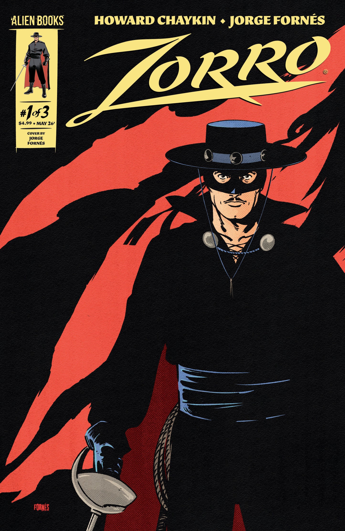 Zorro #1 Cover A (Fornés) ISBN: 73238818464400111 - FOC DATE: 4/12/26 - Release Date: 5/20/26