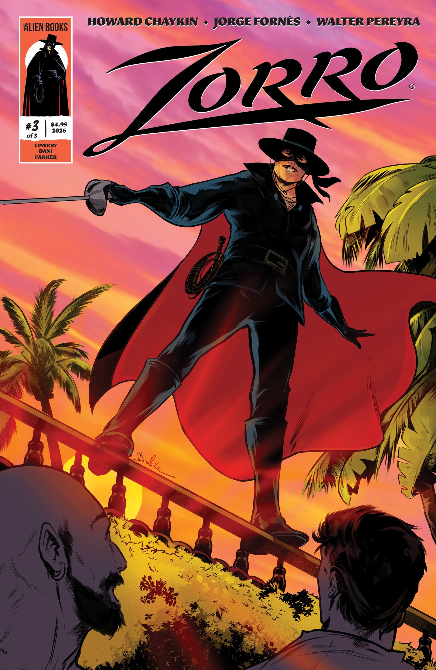 Zorro #3 Variant B (Parker) ISBN: 73238818464400321 - FOC DATE: 7/19/26 - Release Date: 8/26/26