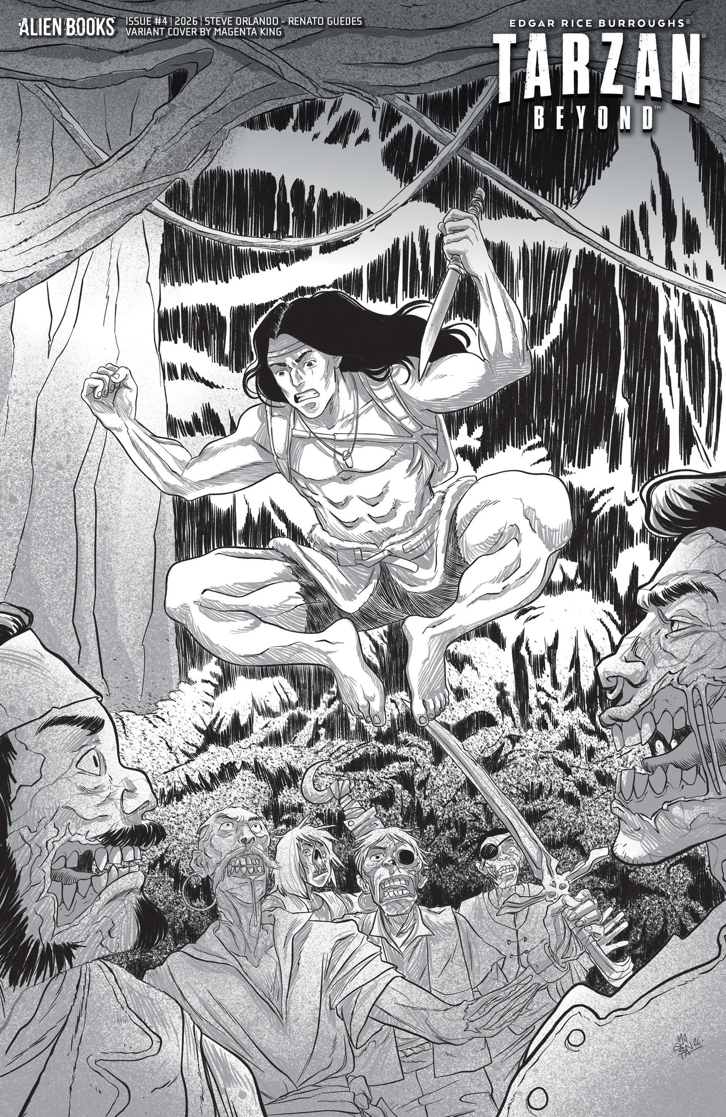 Tarzan Beyond #4 Variant D (King B&W) ISBN: 73238818474300441 - FOC DATE: 9/13/26 - Release Date: 10/21/26