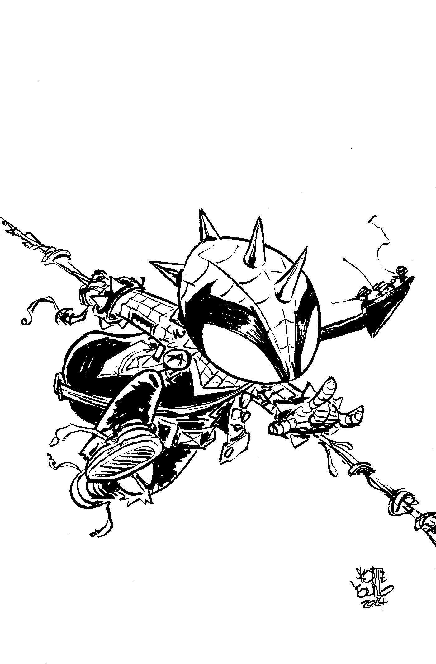 1:50 AMAZING SPIDER-MAN #52 SKOTTIE YOUNG'S BIG MARVEL VIRGIN BLACK AND WHITE VARIANT - Release Date: 6/19/24