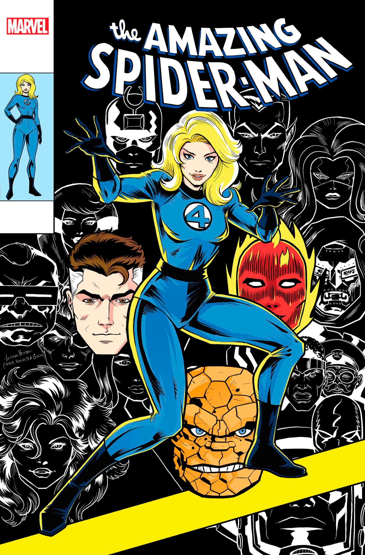 AMAZING SPIDER-MAN #65 LUCIANO VECCHIO FANTASTIC FOUR HOMAGE VARIANT - Release Date: 1/8/25