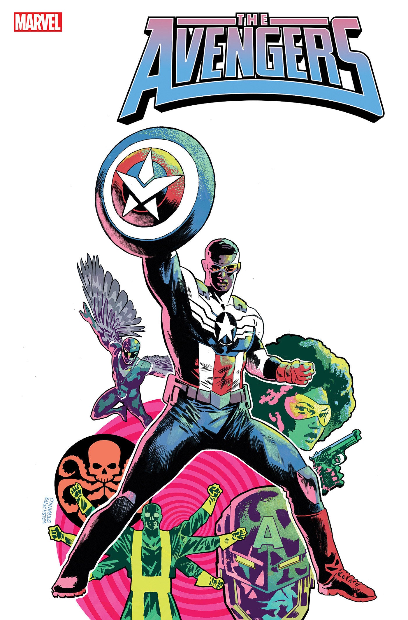 AVENGERS #22 MIKE WALSH CAPTAIN AMERICA SAM WILSON HOMAGE VARIANT - Release Date: 1/1/25