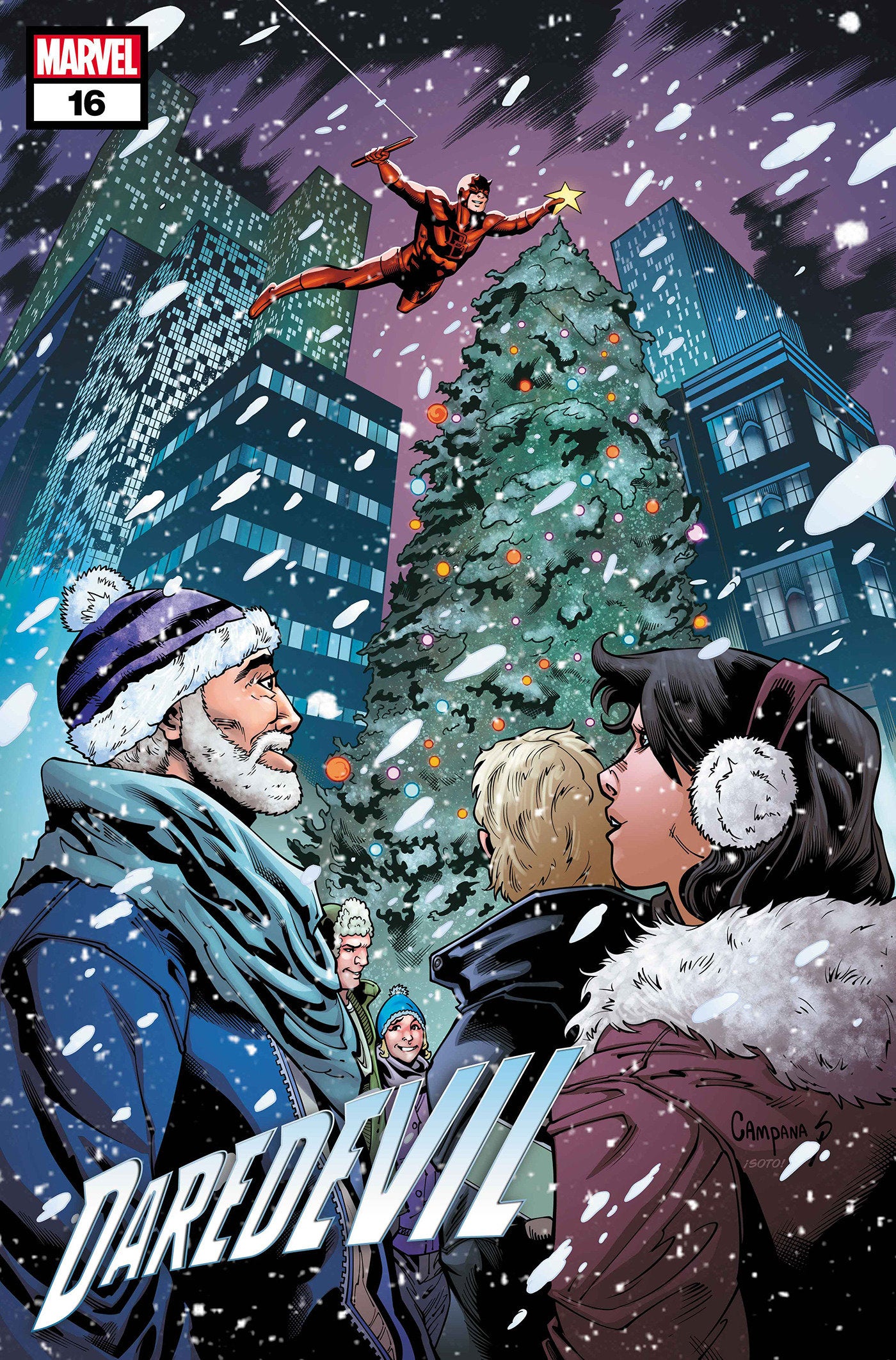 DAREDEVIL #16 CHRIS CAMPANA WINTER HOLIDAY VARIANT - Release Date: 12/18/24