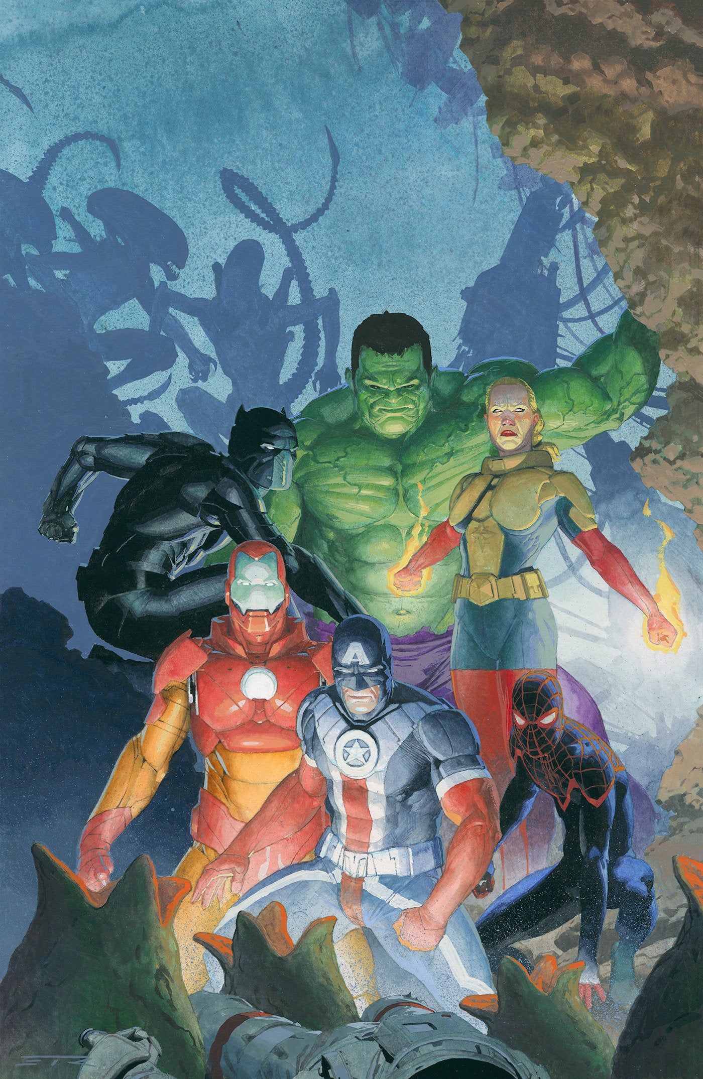 1:25 ALIENS VS. AVENGERS #2 ESAD RIBIC RATIO VIRGIN 2ND PRINTING VARIANT - Release Date: 1/1/25