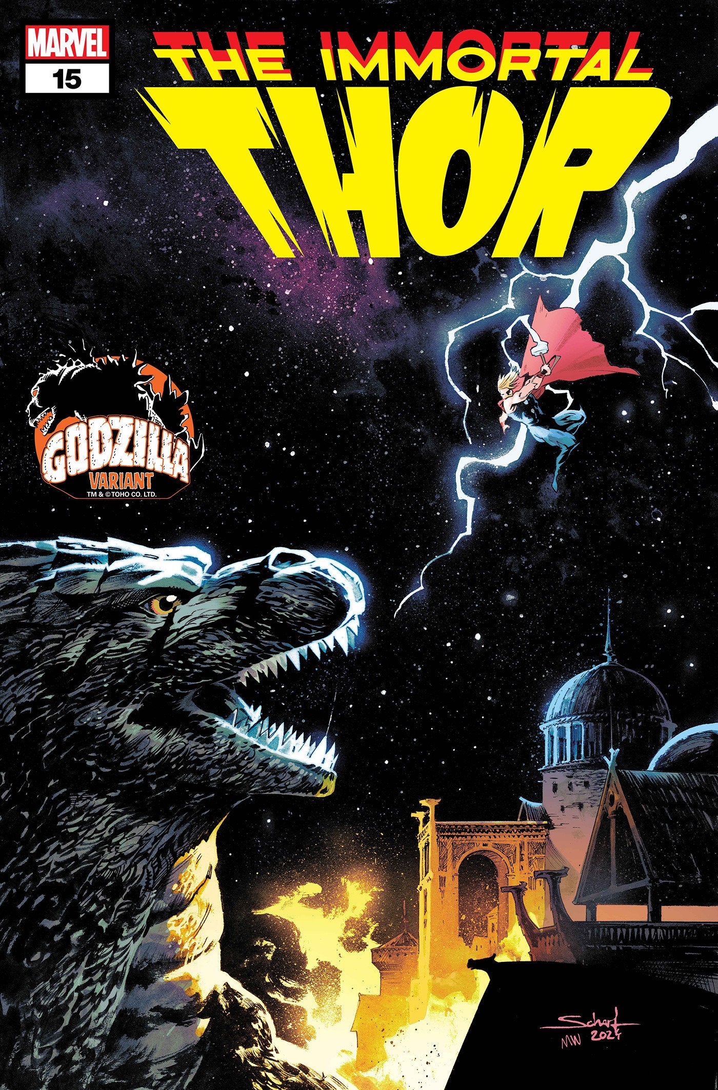 IMMORTAL THOR #15 JONAS SCHARF GODZILLA VARIANT - Release Date: 9/4/24