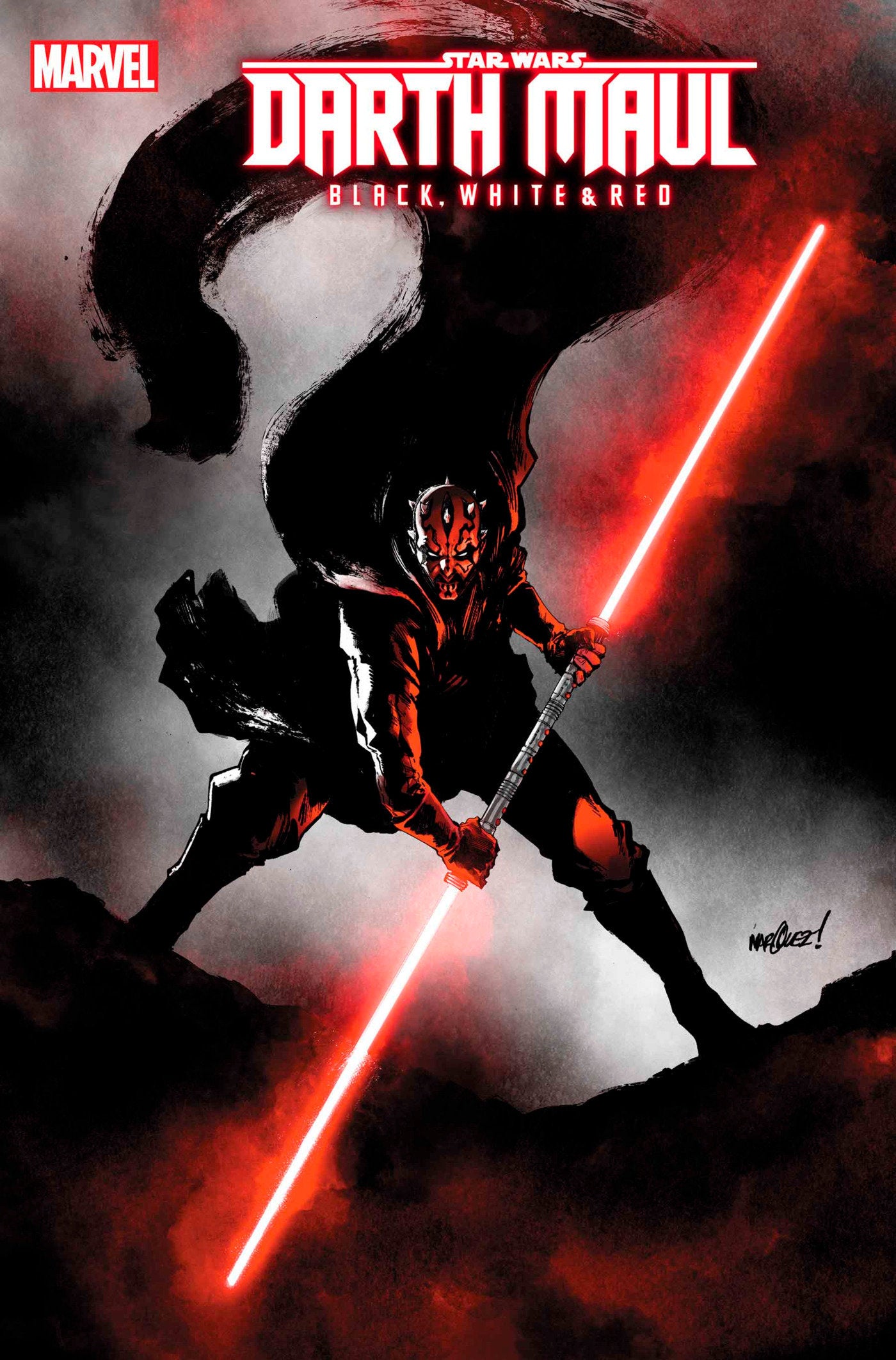 1:25 STAR WARS: DARTH MAUL - BLACK, WHITE & RED #3 DAVID MARQUEZ VARIANT - Release Date: 6/26/24