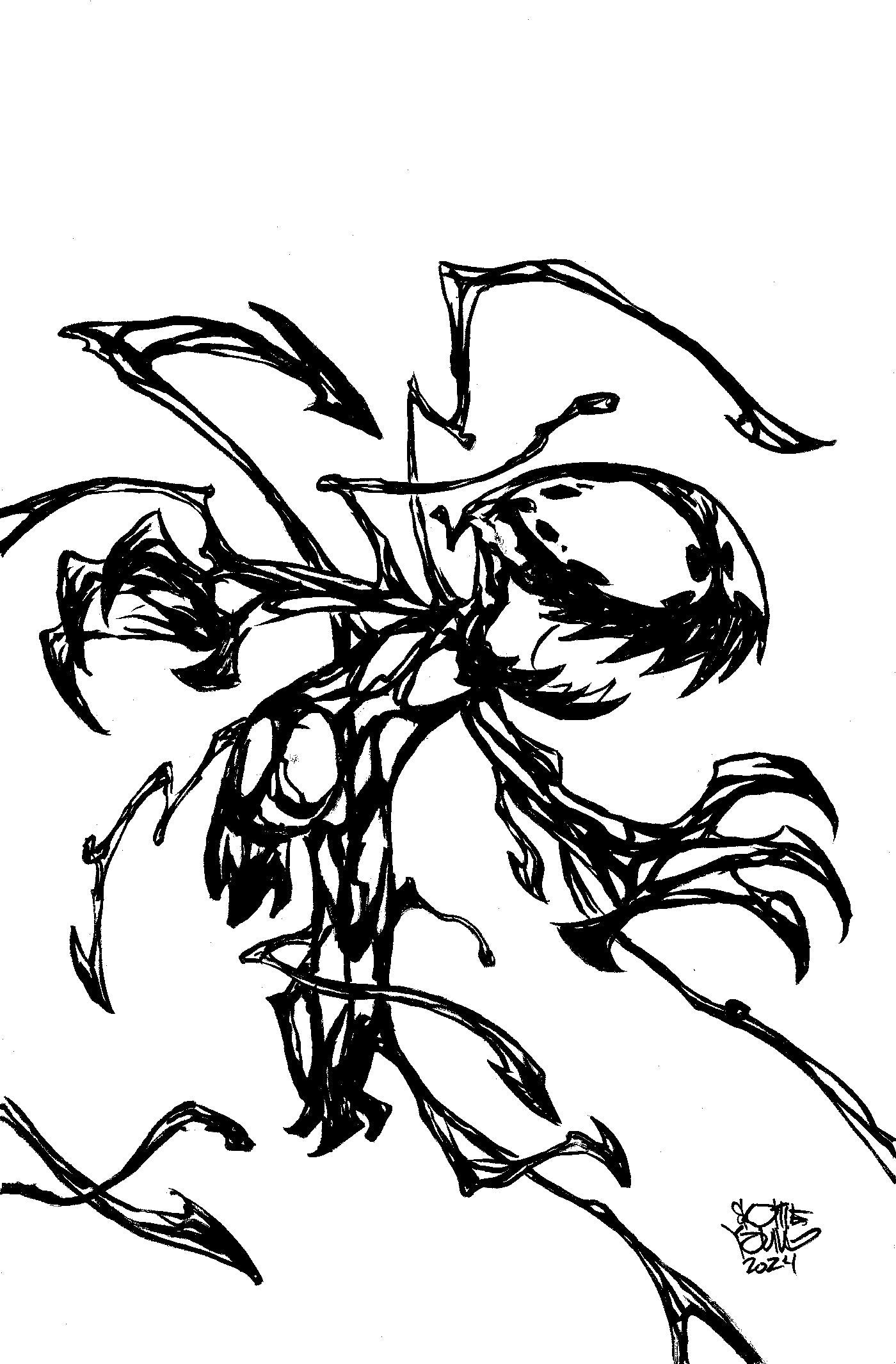 1:50 CARNAGE #8 SKOTTIE YOUNG'S BIG MARVEL VIRGIN BLACK AND WHITE VARIANT - Release Date: 6/5/24