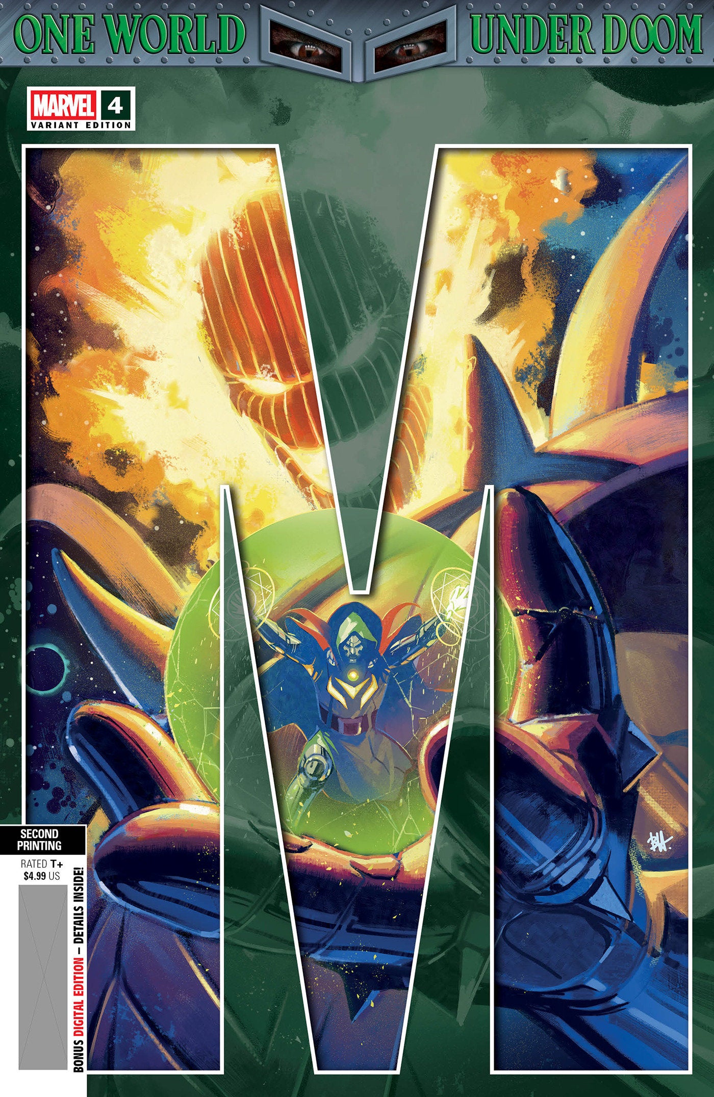 ONE WORLD UNDER DOOM #4 BEN HARVEY 2ND PRINTING VARIANT - ISBN: 75960620860900412 - Release Date: 7/16/25