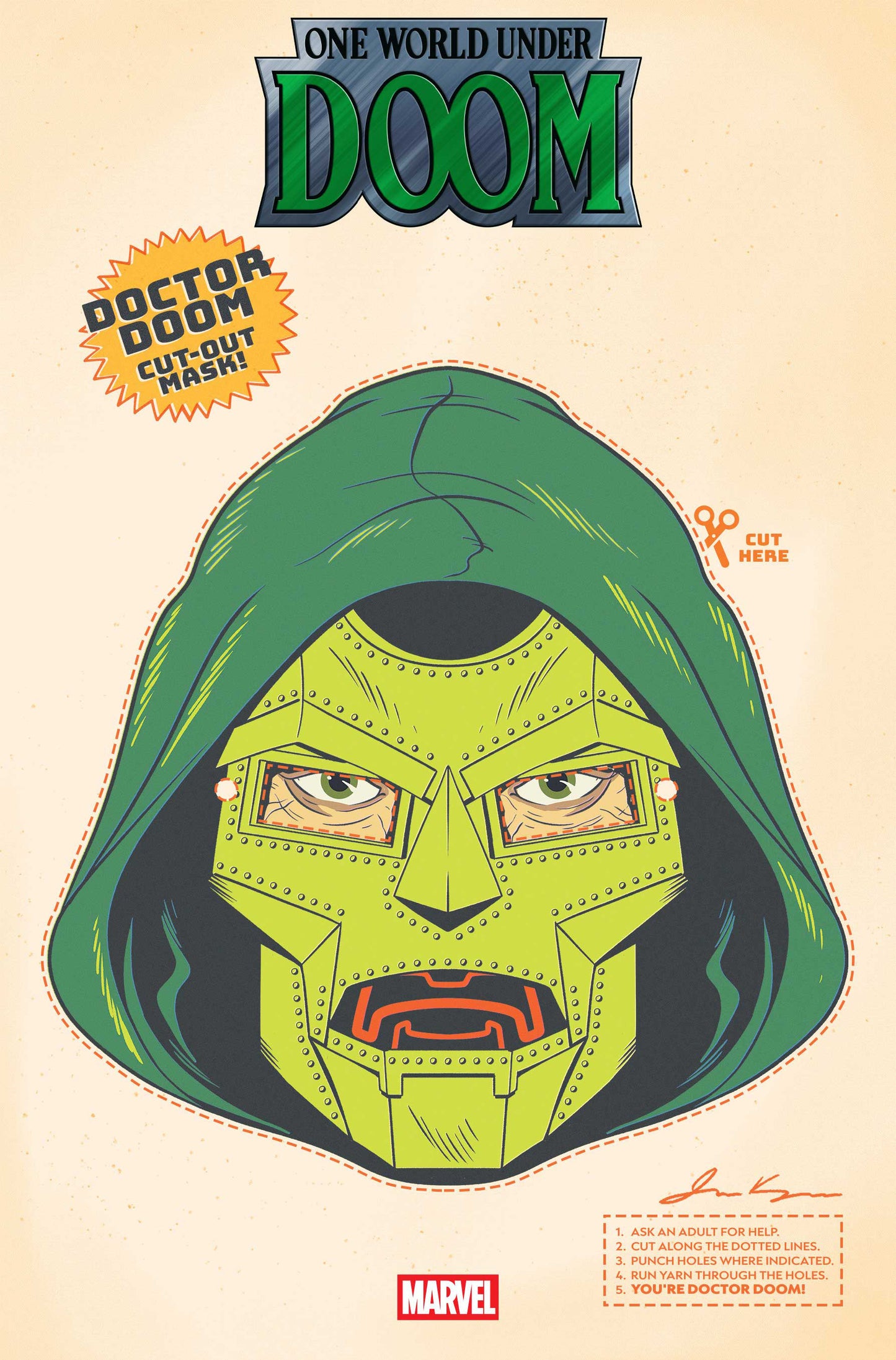 ONE WORLD UNDER DOOM #7 RETRO HALLOWEEN MASK VARIANT - 9/10/25 - Release Date: 9/10/25