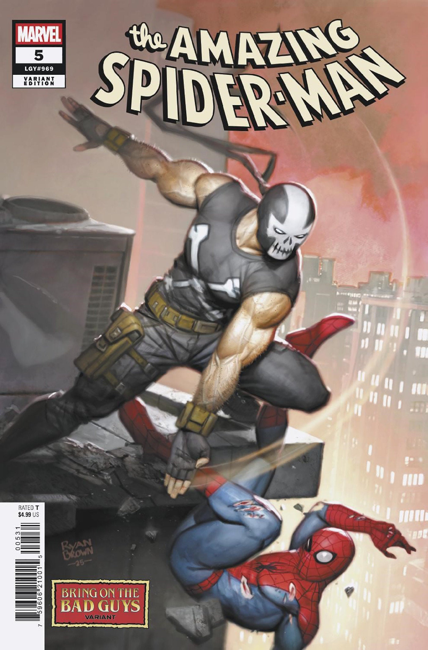 AMAZING SPIDER-MAN #5 RYAN BROWN BRING ON THE BAD GUYS VARIANT - Release Date: 6/4/25