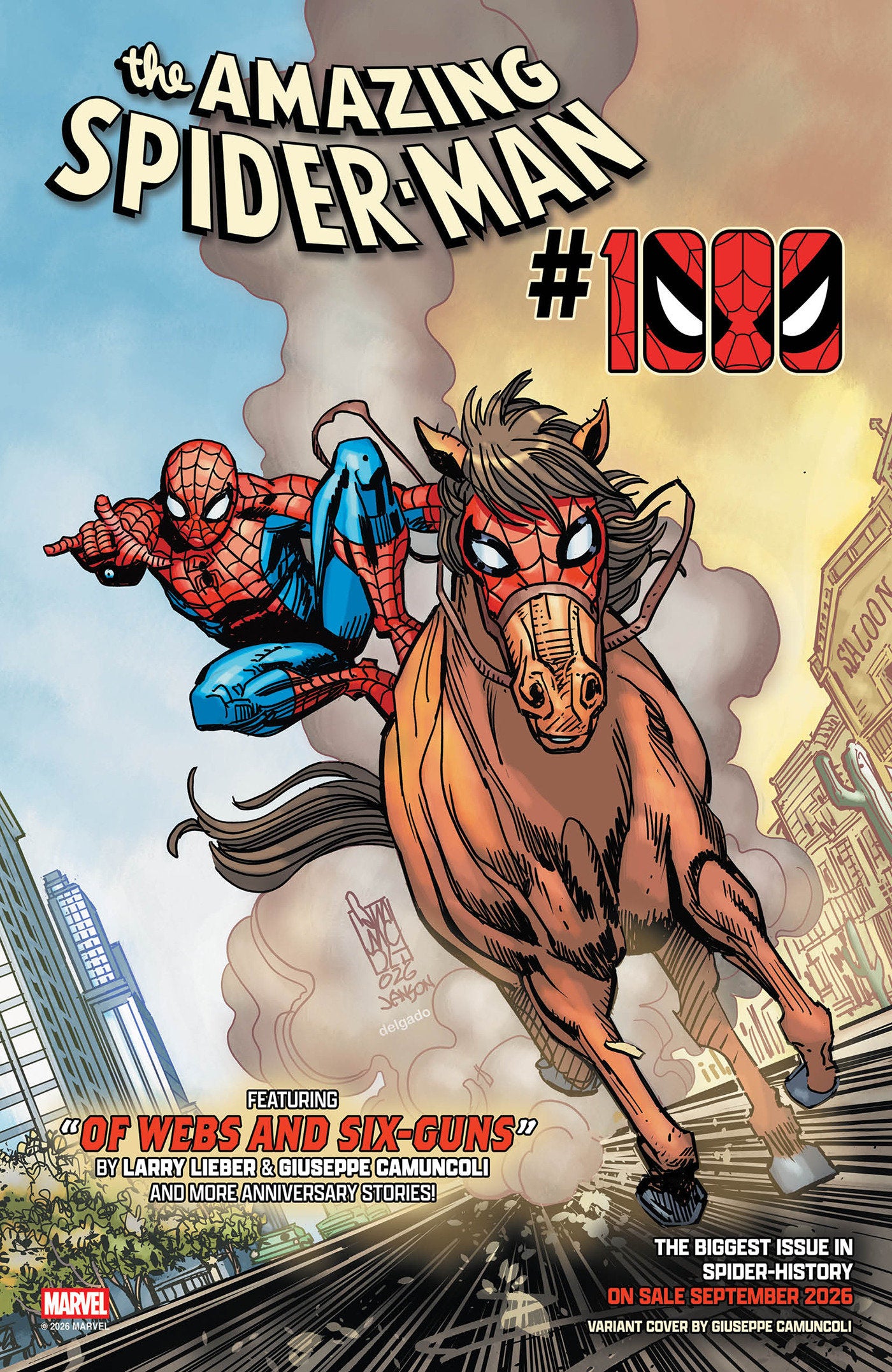 AMAZING SPIDER-MAN #1000 GIUSEPPE CAMUNCOLI VARIANT ISBN: 75960621001503649 - FOC DATE: 7/12/26 - Release Date: 9/16/26