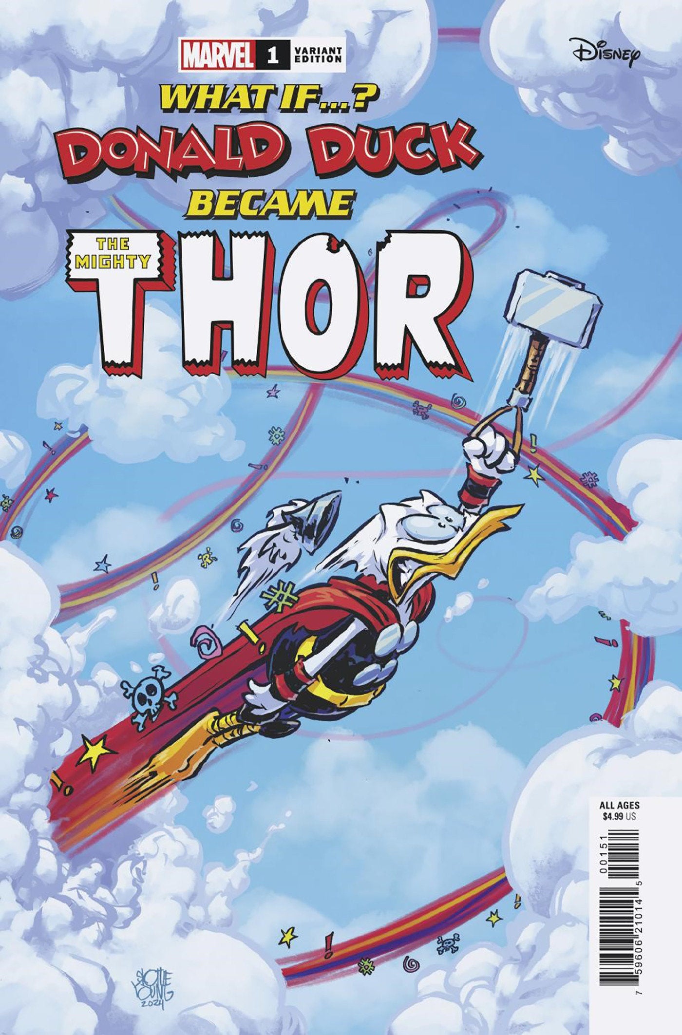 MARVEL & DISNEY: WHAT IF...? DONALD DUCK BECAME THOR #1 SKOTTIE YOUNG VARIANT - Release Date: 9/4/24