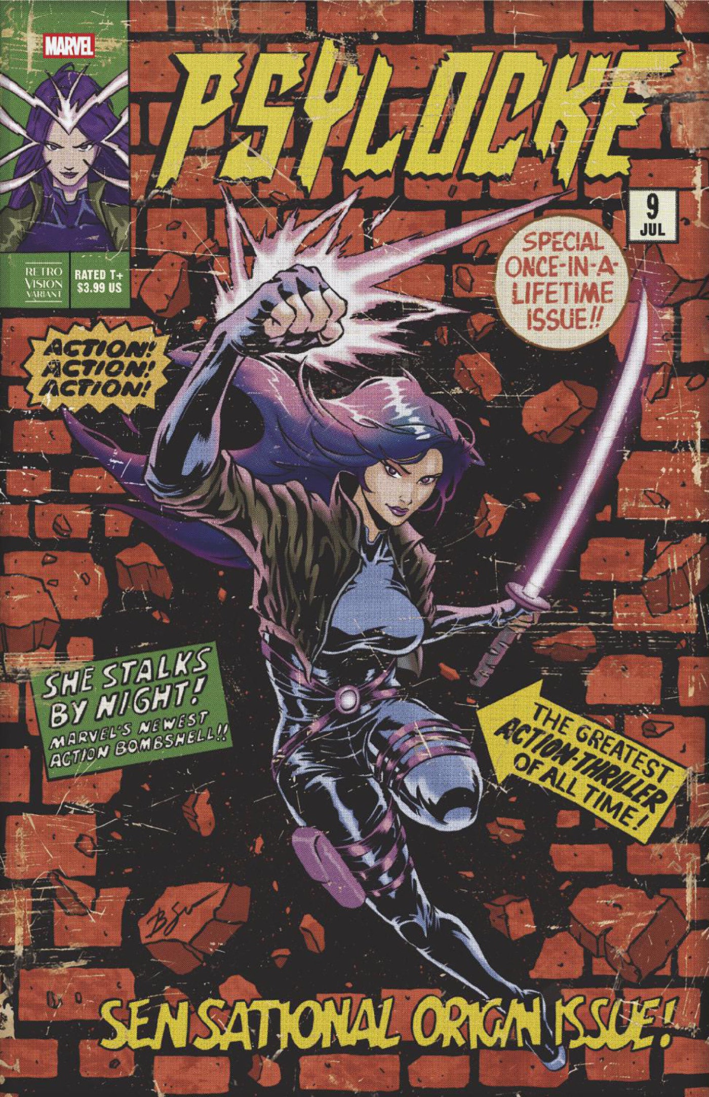 PSYLOCKE #9 BENJAMIN SU RETROVISION VARIANT - ISBN: 75960621030500921 - Release Date: 7/23/25