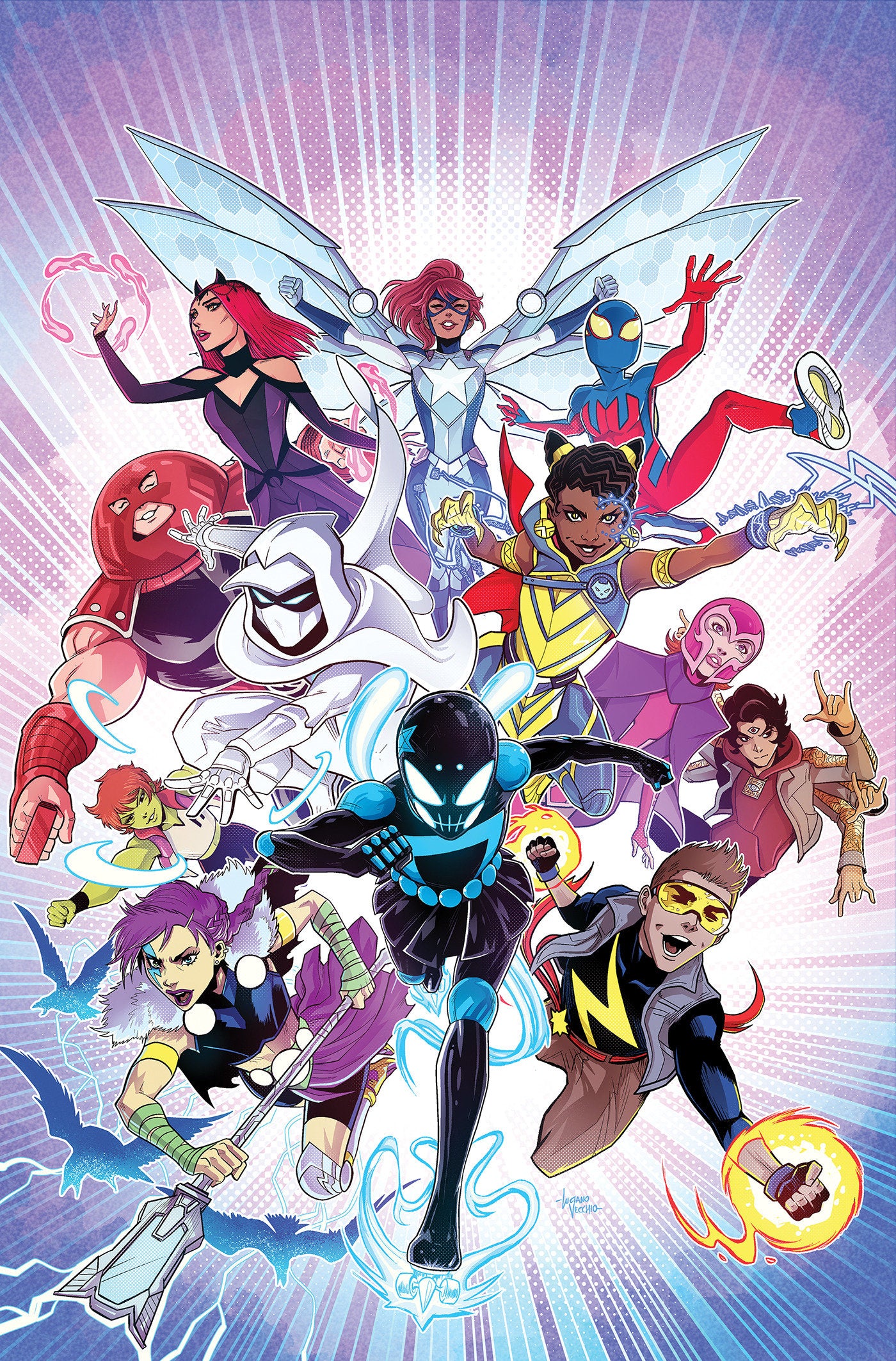 1:25 NEW CHAMPIONS #1 LUCIANO VECCHIO RATIO VIRGIN 2ND PRINTING VARIANT - Release Date: 2/19/25