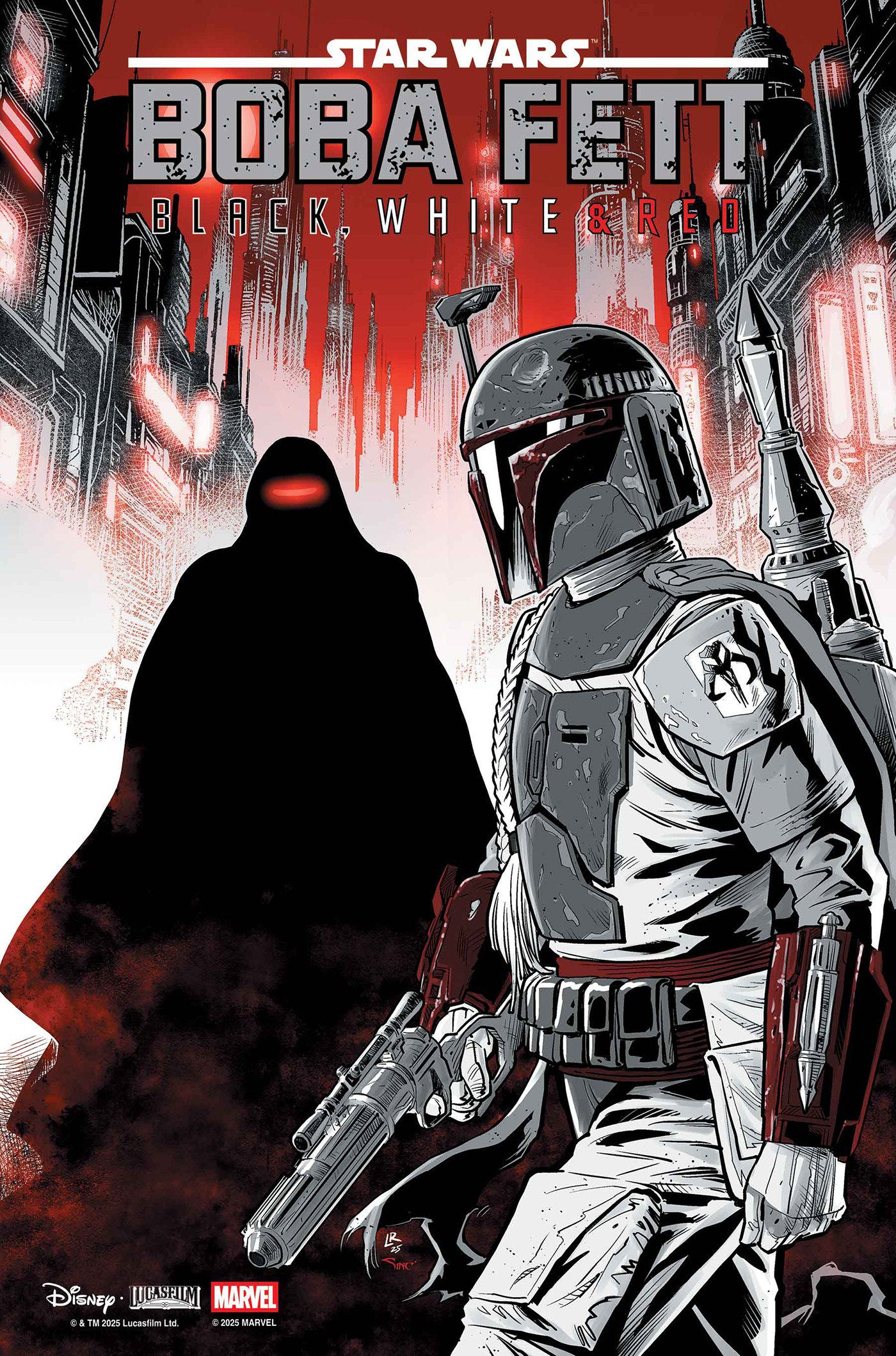 STAR WARS: BOBA FETT - BLACK, WHITE & RED #4 LUKE ROSS VARIANT ISBN: 75960621132600421 - Release Date: 12/31/25