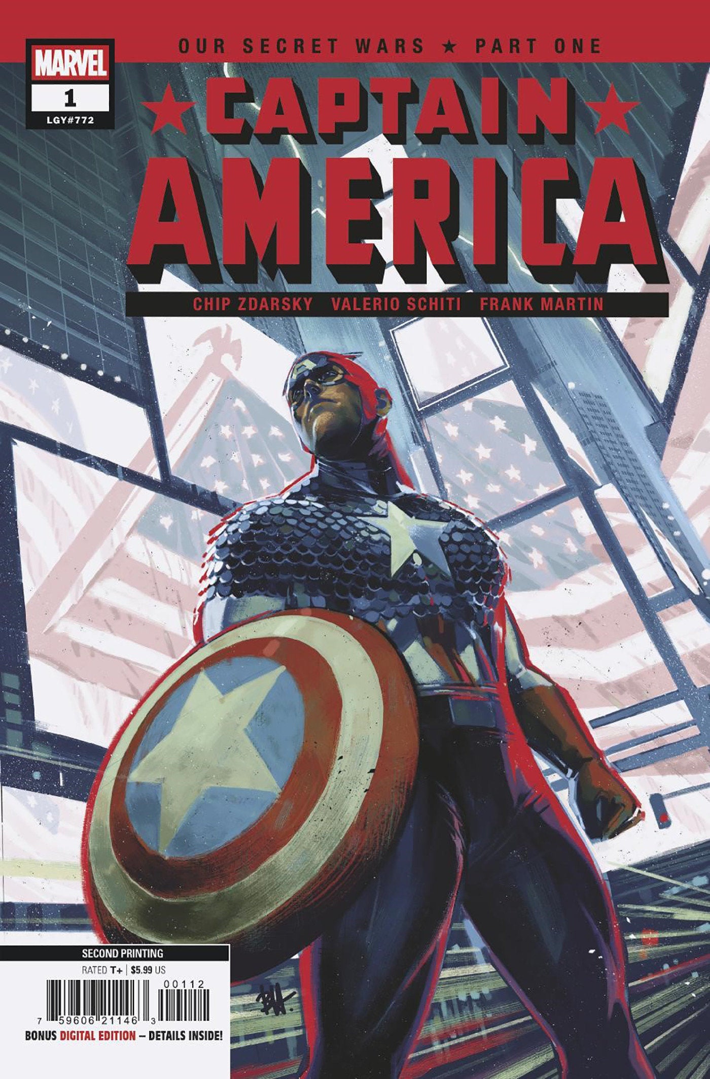 CAPTAIN AMERICA #1 BEN HARVEY 2ND PRINTING VARIANT - ISBN: 75960621146300112 - Release Date: 8/13/25