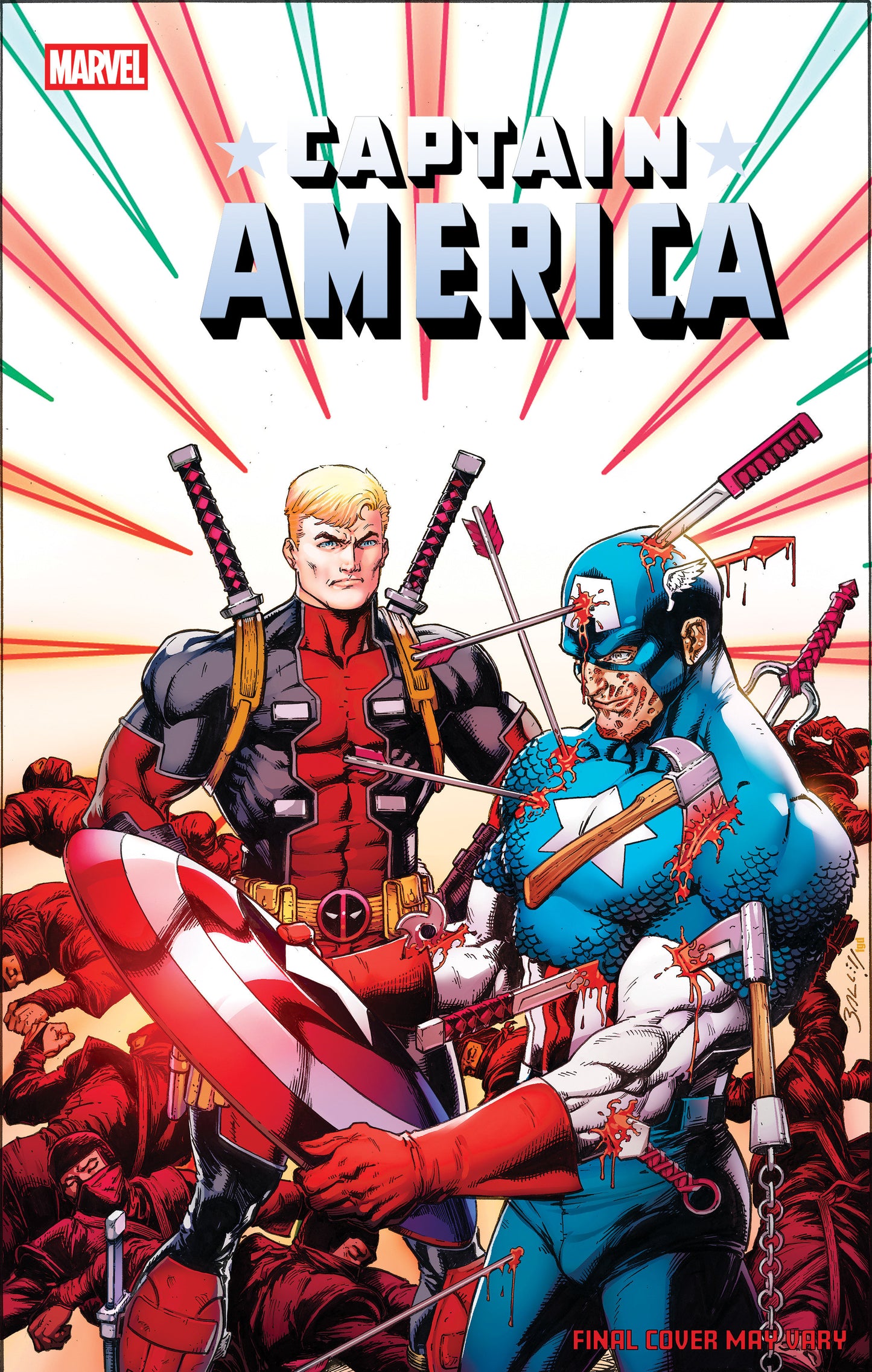 CAPTAIN AMERICA #9 MARK BAGLEY APRIL POOL'S DAY VARIANT ISBN: 75960621146300941 - FOC DATE: 3/23/26 - Release Date: 4/22/26
