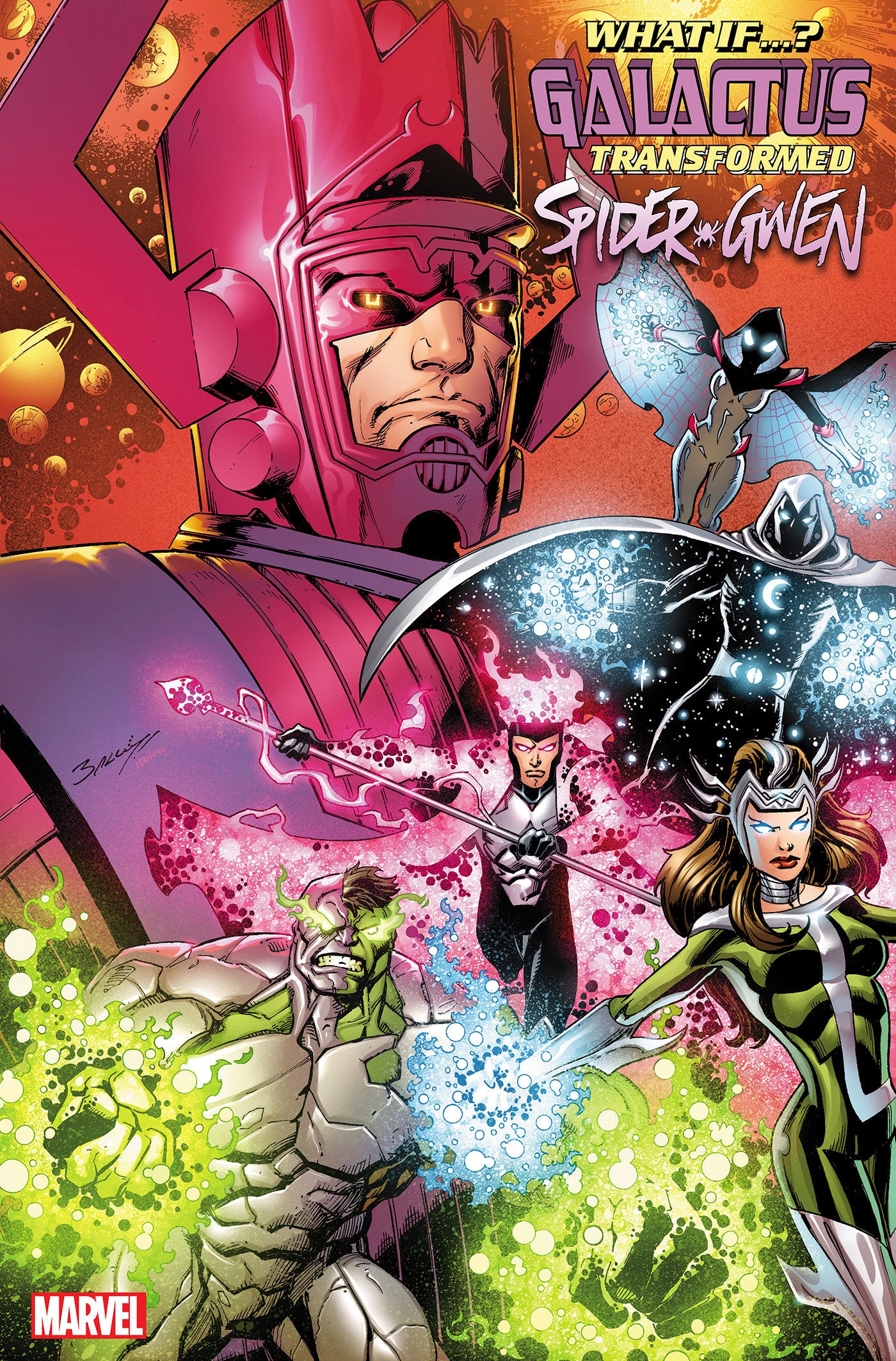 WHAT IF...? GALACTUS: GALACTUS TRANSFORMED SPIDER-GWEN? #1 MARK BAGLEY VARIANT - Release Date: 1/29/25