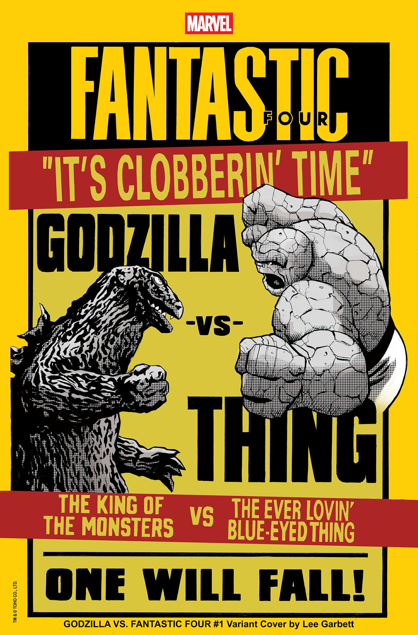 GODZILLA VS. FANTASTIC FOUR #1 LEE GARBETT VERSUS VARIANT - Release Date: 3/19/25