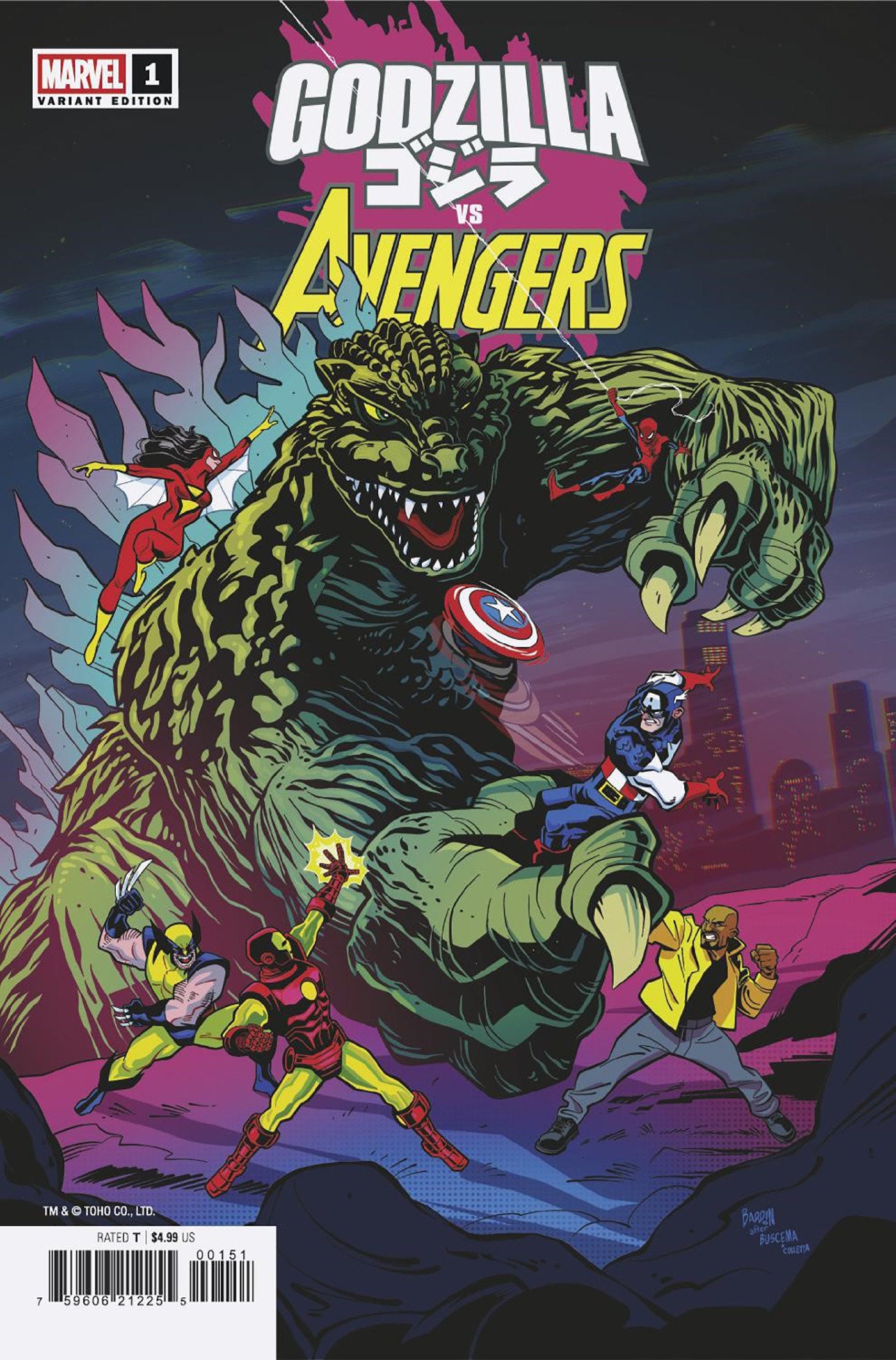 GODZILLA VS. AVENGERS #1 DAVE BARDIN VARIANT - Release Date: 6/18/25