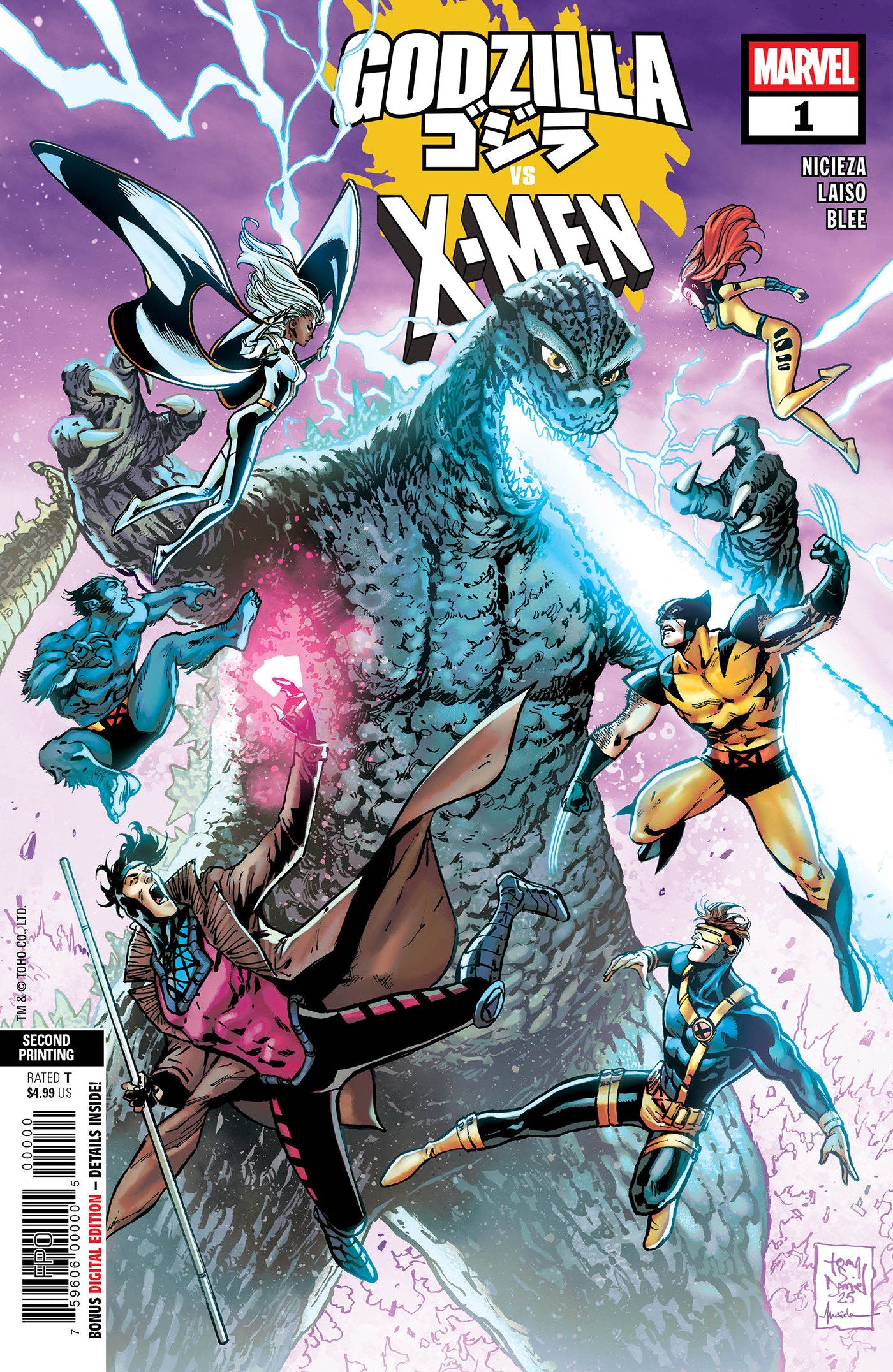 GODZILLA VS. X-MEN #1 TONY DANIEL 2ND PRINTING VARIANT - Release Date: 6/25/25