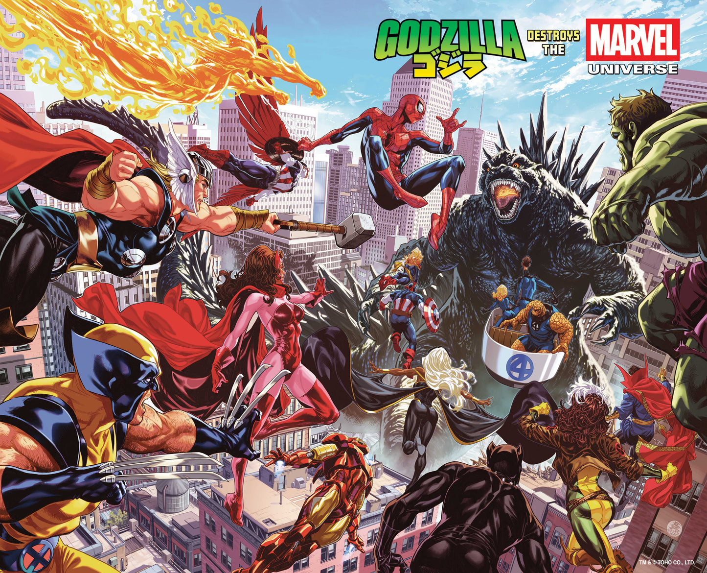 GODZILLA DESTROYS THE MARVEL UNIVERSE #1 WRAPAROUND COVER - Release Date: 7/16/25