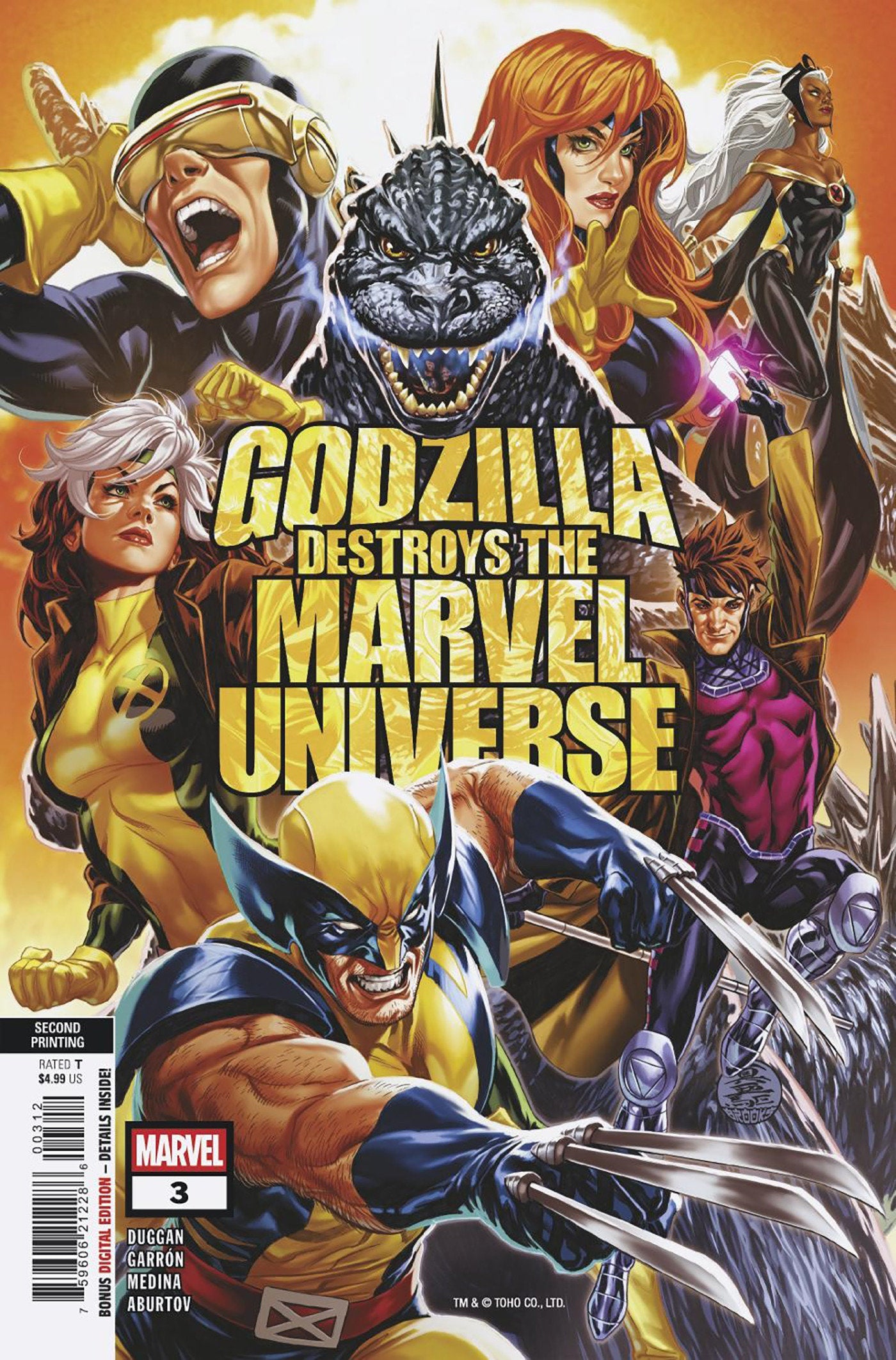GODZILLA DESTROYS THE MARVEL UNIVERSE #3 MARK BROOKS 2ND PRINTING VARIANT ISBN: 75960621228600312 - Release Date: 11/5/25