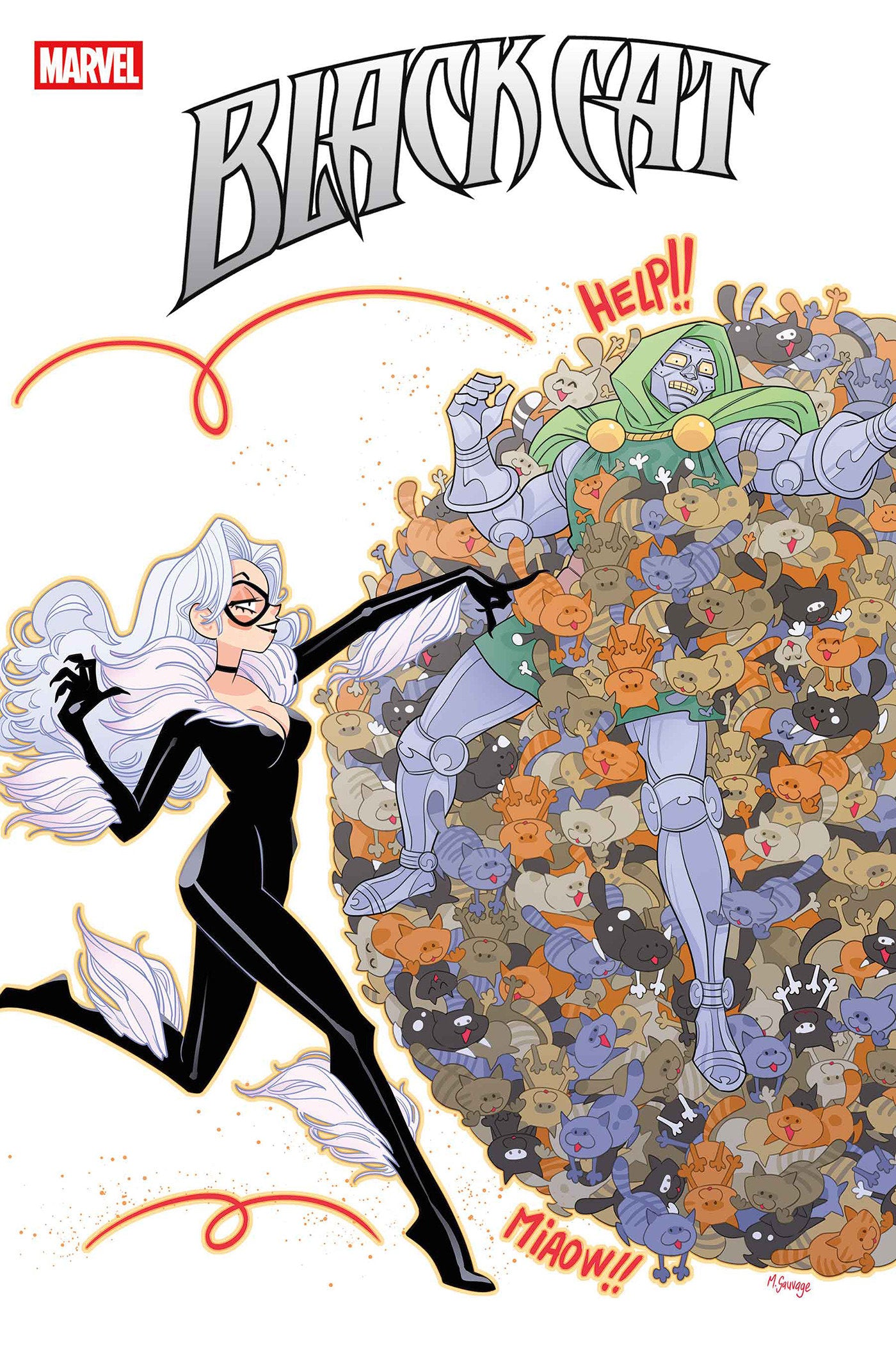 BLACK CAT #8 MARGUERITE SAUVAGE DOOM HOMAGE VARIANT ISBN: 75960621252100831 - FOC DATE: 02/09/2026 - Release Date: 03/11/2026