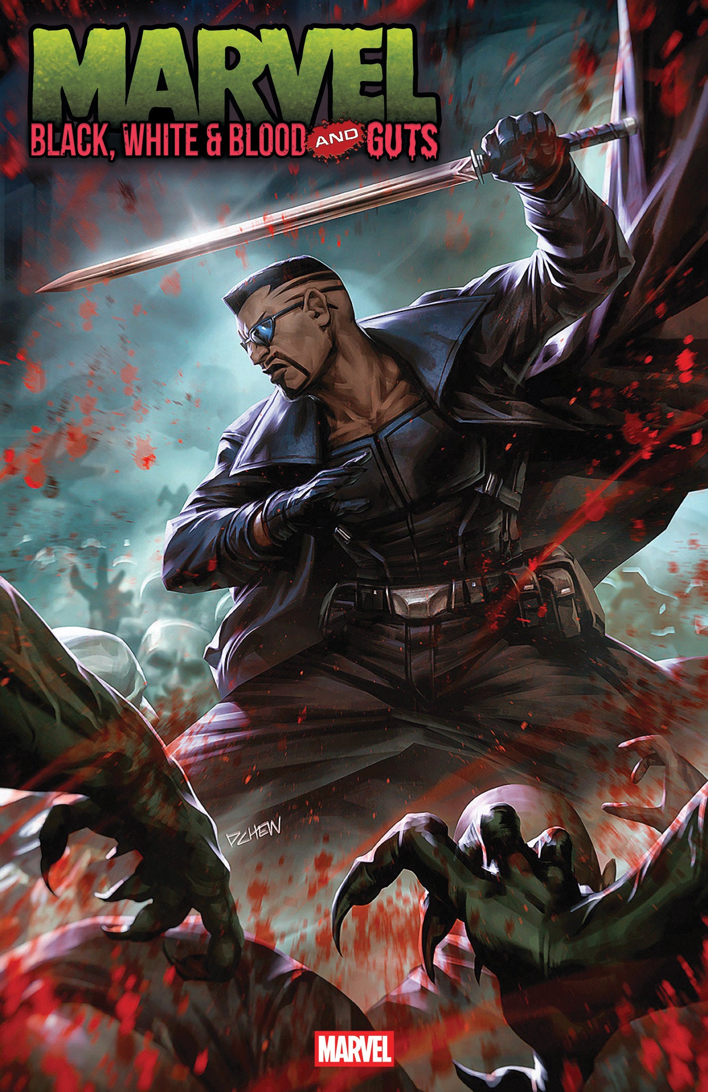 MARVEL: BLACK, WHITE & BLOOD AND GUTS #1 DERRICK CHEW VARIANT ISBN: 75960621332000131 - Release Date: 10/8/25
