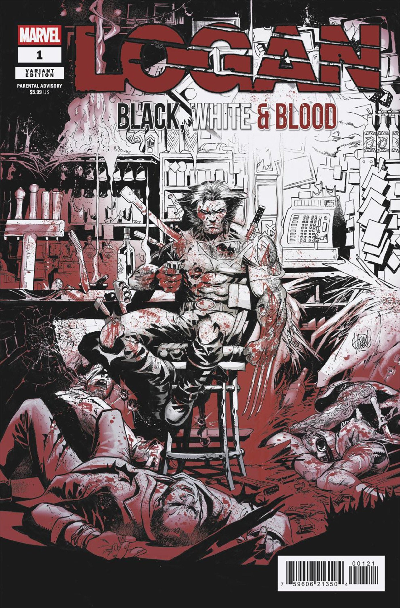 LOGAN: BLACK, WHITE & BLOOD #1 ADAM KUBERT VARIANT ISBN: 75960621350400121 - Release Date: 1/14/26