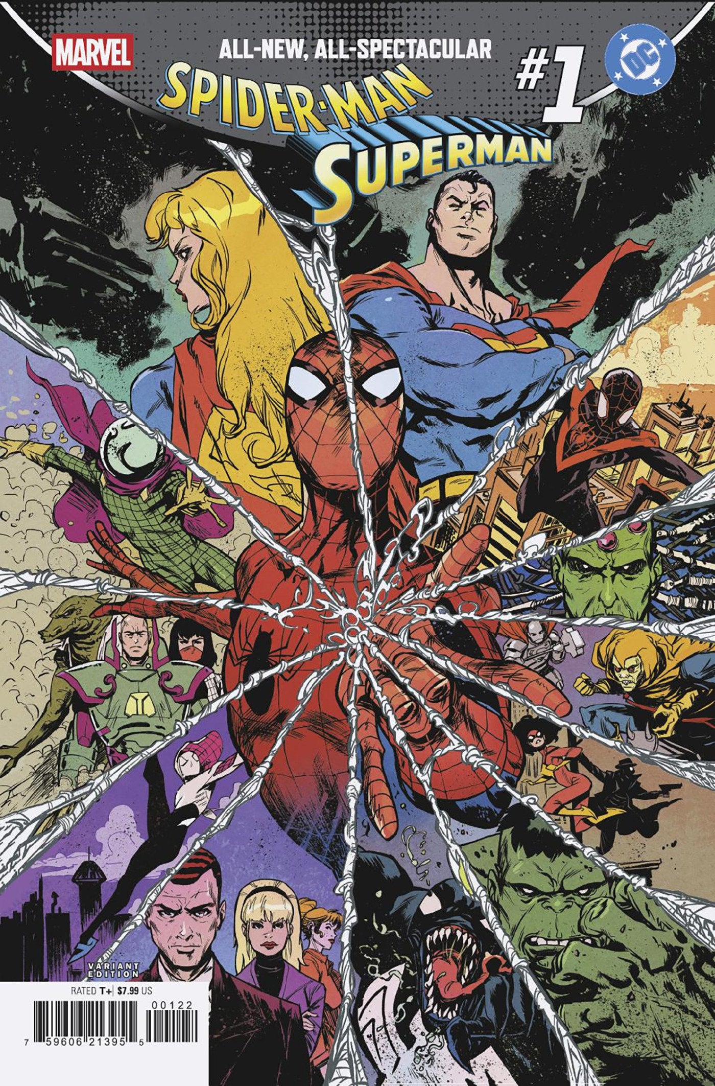 MARVEL/DC: SPIDER-MAN/SUPERMAN #1 SANFORD GREENE HOMAGE VARIANT ISBN: 75960621395500122 - FOC DATE: 3/8/26 - Release Date: 4/22/26