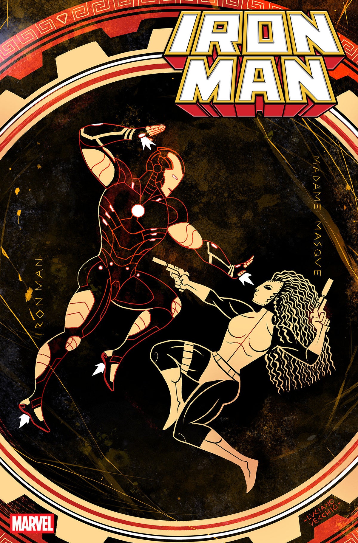 IRON MAN #10 LUCIANO VECCHIO ART STYLE VARIANT ISBN: 75960621491401021 - FOC DATE: 9/13/26 - Release Date: 10/14/26