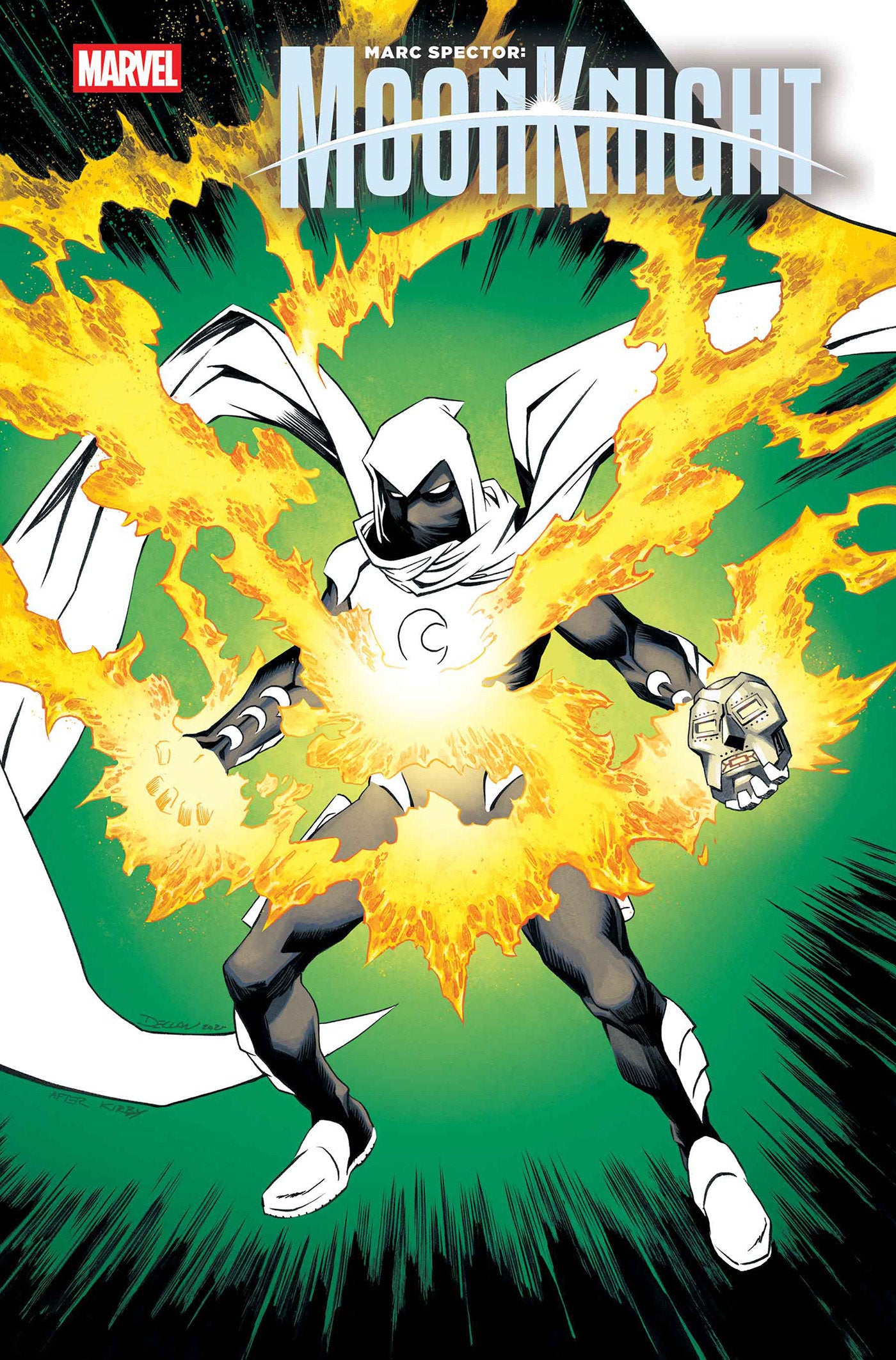 MARC SPECTOR: MOON KNIGHT #2 DECLAN SHALVEY DOOM HOMAGE VARIANT ISBN: 75960621496900221 - FOC DATE: 2/16/26 - Release Date: 3/18/26